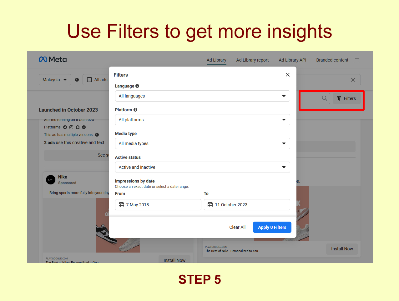 Step 5 - Filter your results