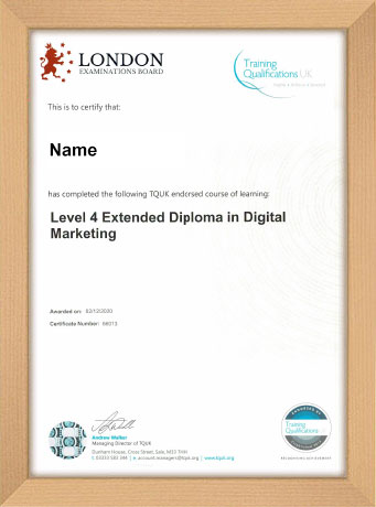 Extended Diploma in Digital Marketing Level 4 Certificate | Diploma In Digital Marketing | Malaysia